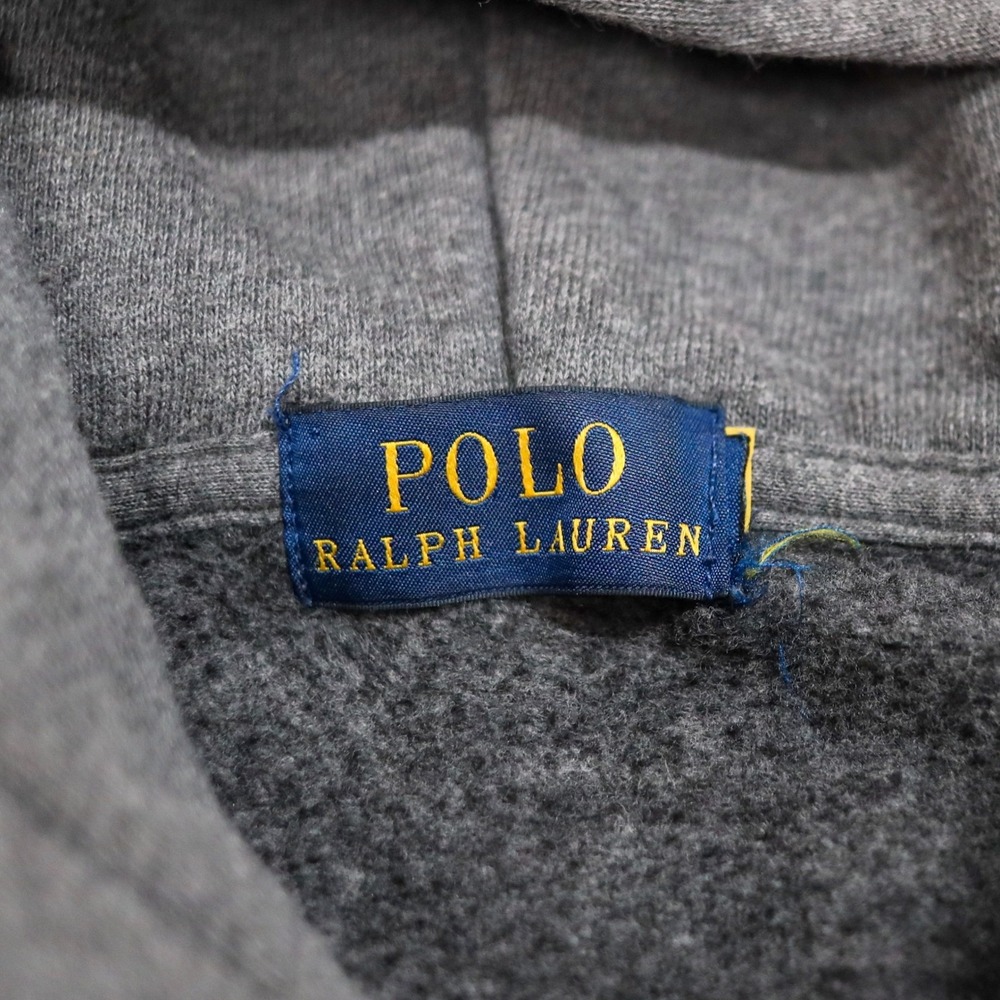 Polo Ralph Lauren Kids Grey Spell-Out‎ Hoodie Fleece Logo Pullover Size M 10-12 - Picture 2 of 10